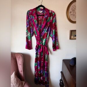 Fay Multicolor Floral Satin Robe